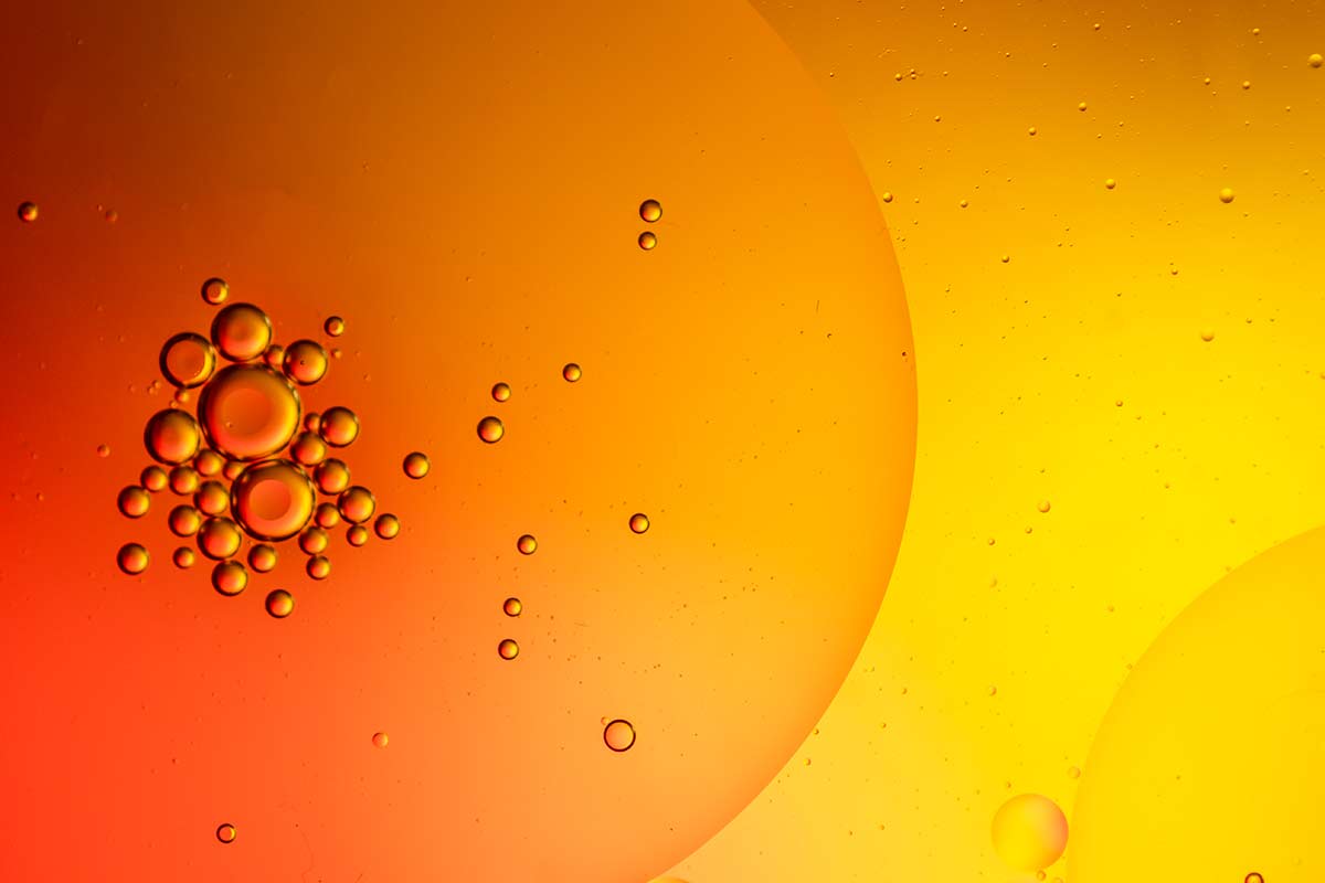 oil bubble macro photography orange yellow red