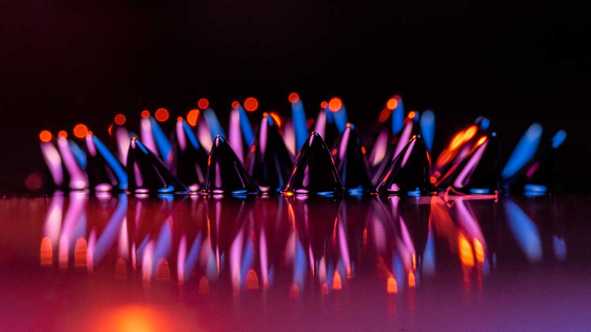 Abstract Macro Photography Ferrofluid Spikes