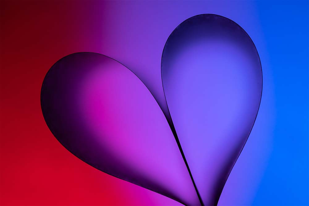 Red and blue paper heart photo