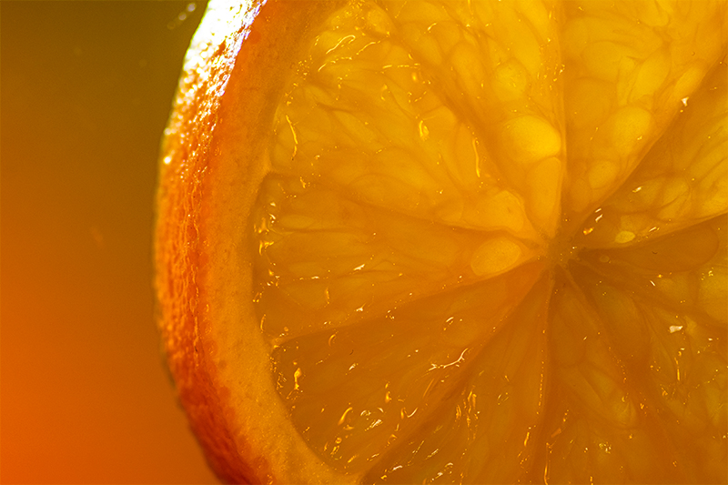 Orange slice macro photography