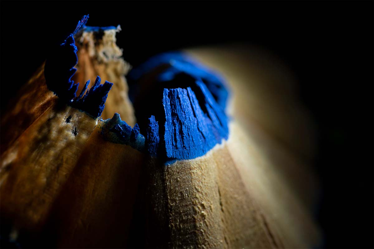 coloured pencil shavings macro photography