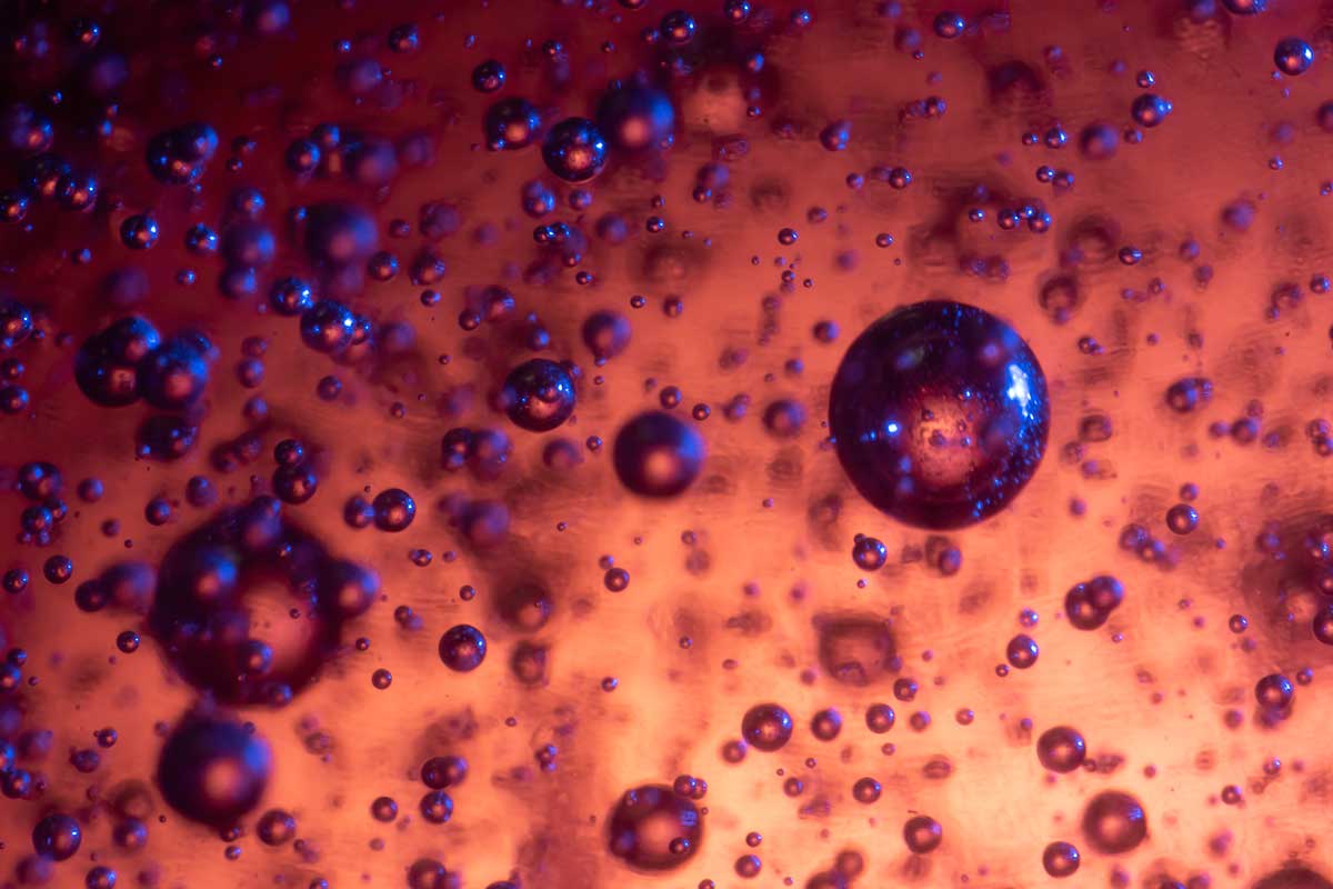 colourful bubbles in gel