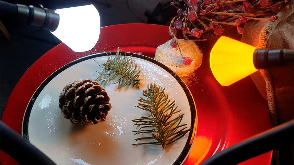 Christmas macro photography setup