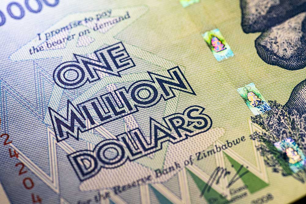 One million dollar note zimbabwe hyperinflation