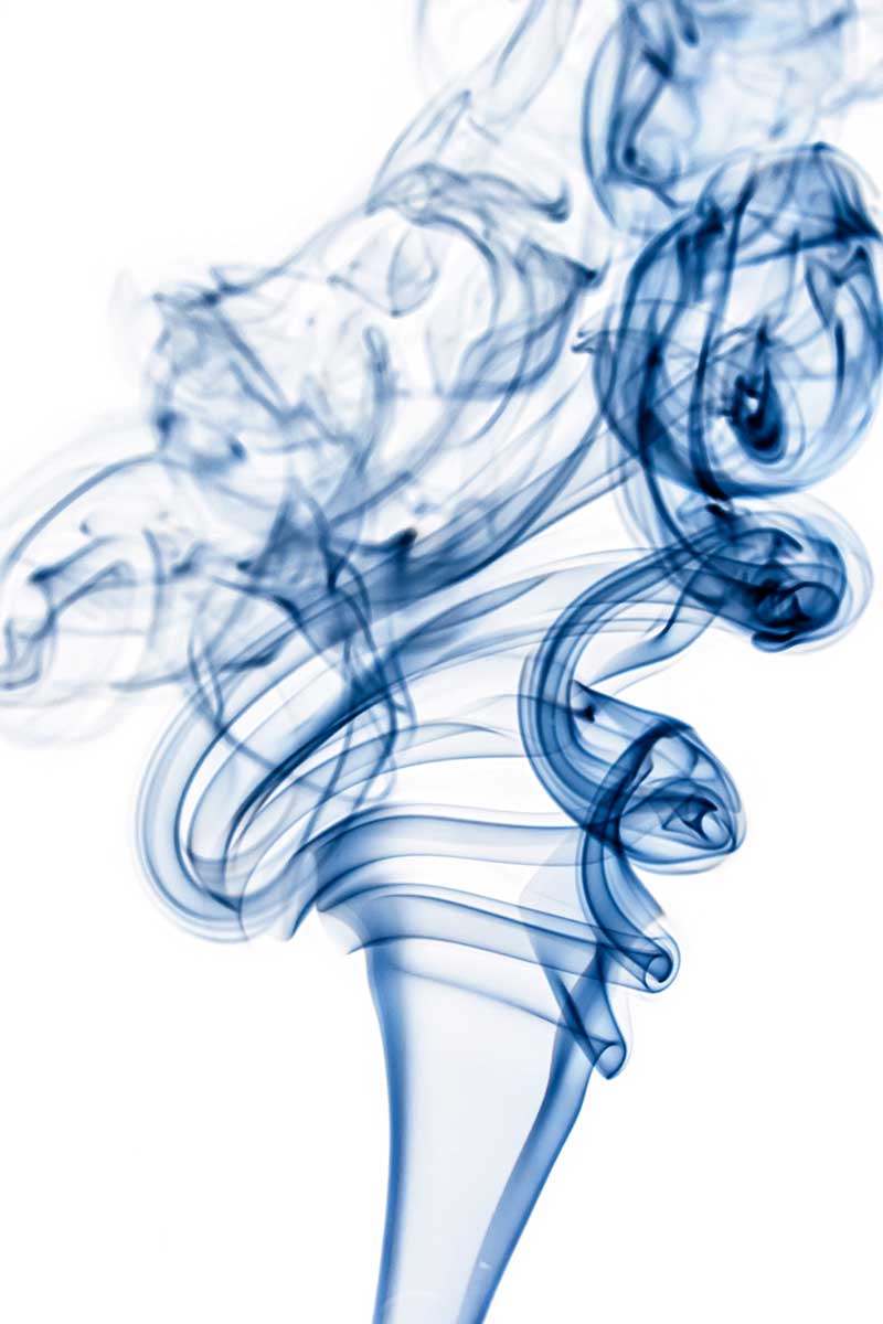 blue smoke on a white background