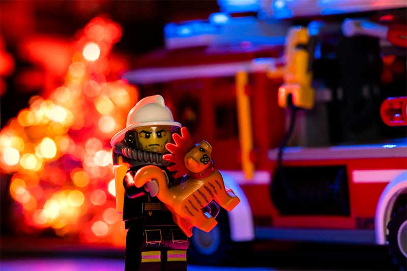 lego firefighter toy photography