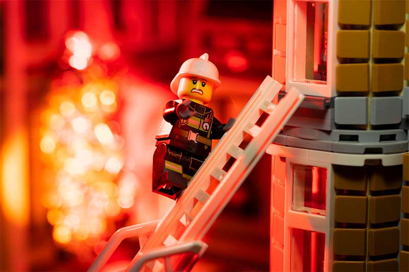 lego firefighter flame effect