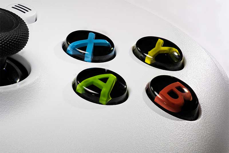 xbox controller buttons close up product photo