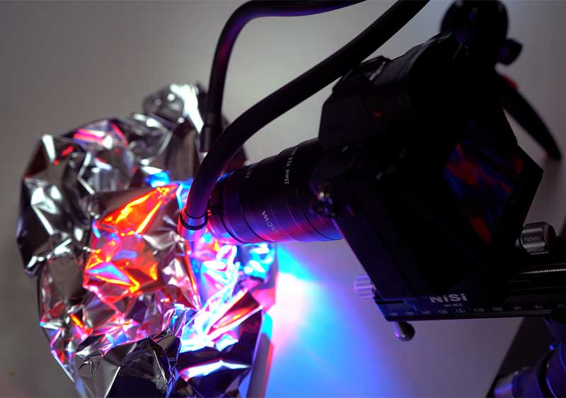 Reflective-macro-photography-setup-kitchen-foil