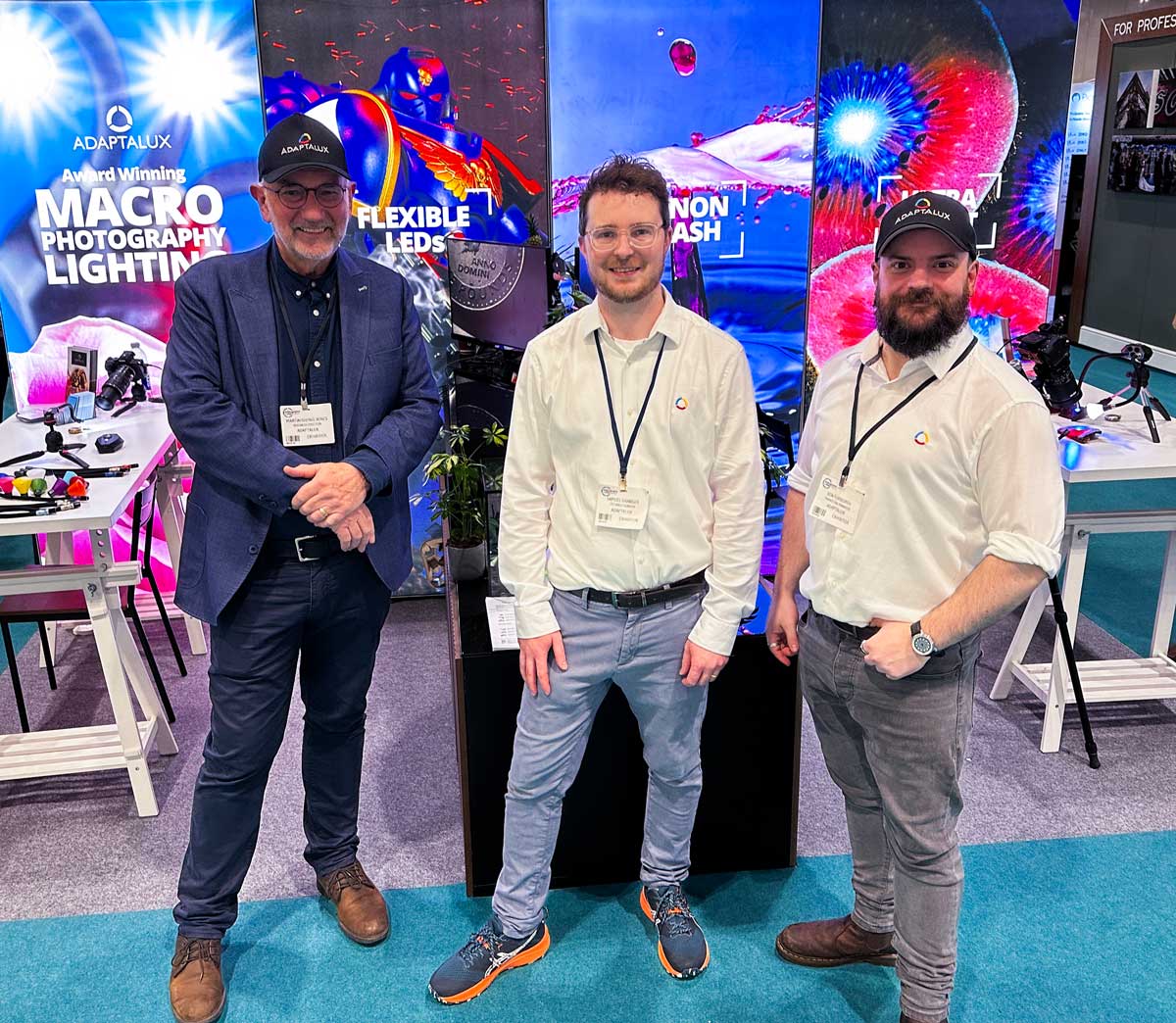 Adaptalux-team-at-the-photography-show Martin, Sam Granger and Ben Tuxworth at The photography show 2025
