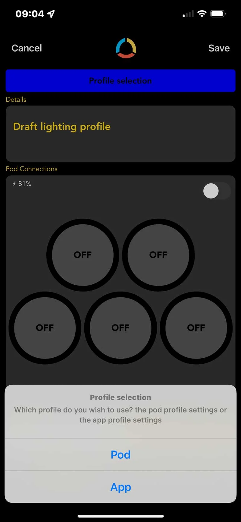 Adaptalux Bluetooth app